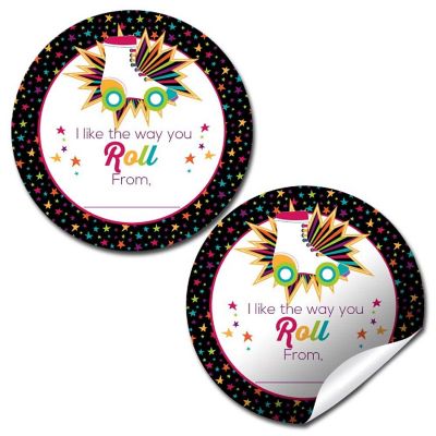 AmandaCreation Roller Skating Valentine Envelope Seals 40pc Image 1