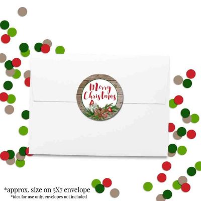 AmandaCreation Rustic Cardinal and Pine Envelope Seals 40pc. Image 3