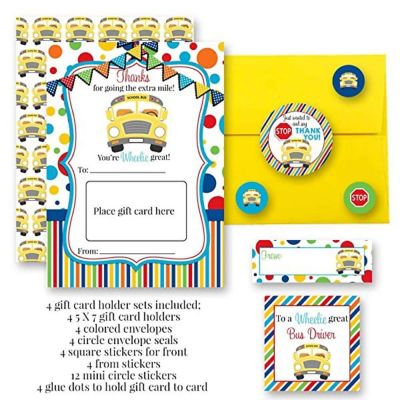 AmandaCreation School Bus Driver Gift Card Holder 36pc. Image 1