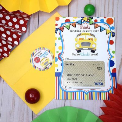AmandaCreation School Bus Driver Gift Card Holder 36pc. Image 2