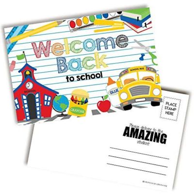 AmandaCreation School Supply Back to School Postcards 30pc. Image 1