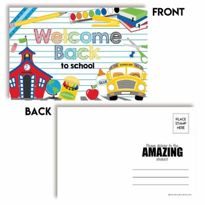 AmandaCreation School Supply Back to School Postcards 30pc. Image 1