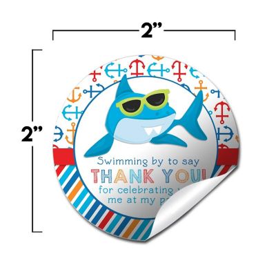 AmandaCreation Shark in Sunglasses Envelope Seals 40pc. Image 1
