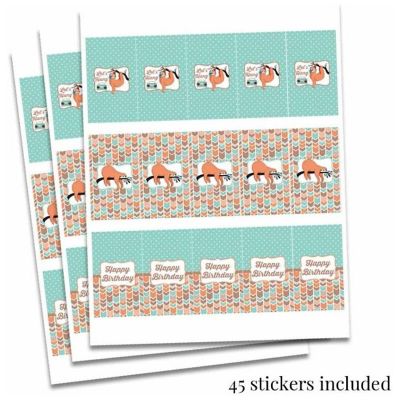 AmandaCreation Silly Sloth Mini Candybar Wrappers 45pcs. Image 1