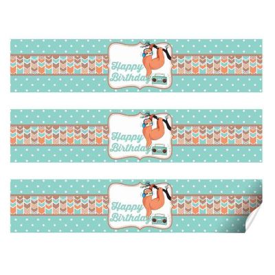 AmandaCreation Silly Sloth Water Bottle Wrappers 20pc. Image 2