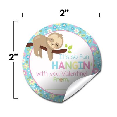 AmandaCreation Sleepy Sloth Valentine Envelope Seals 40pc. Image 1