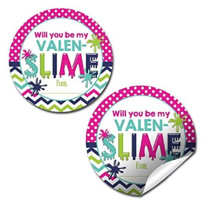 AmandaCreation Slime Time Pink Valentine Envelope Seals 40pc. Image 1