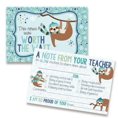 AmandaCreation Sloth Teacher Mail for Students 30pc. Image 1
