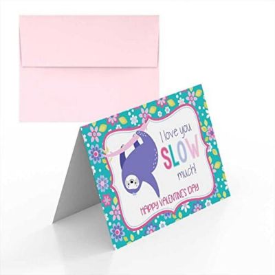 AmandaCreation Sloth Valentine Greeting Card 2pc. Image 1