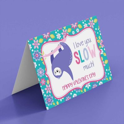 AmandaCreation Sloth Valentine Greeting Card 2pc. Image 1