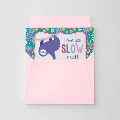 AmandaCreation Sloth Valentine Greeting Card 2pc. Image 2