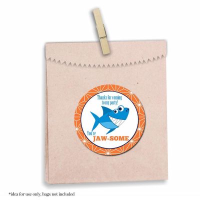 AmandaCreation Smiling Shark Birthday Envelope Seals 40pc Image 3