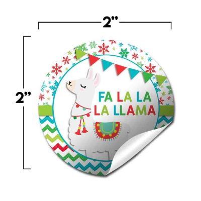 AmandaCreation Snowflake Llama Christmas Envelope Seals 40pc. Image 1