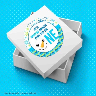 AmandaCreation Snowman 1st Birthday Envelope Seals 40pc Image 1