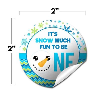 AmandaCreation Snowman 1st Birthday Envelope Seals 40pc Image 2