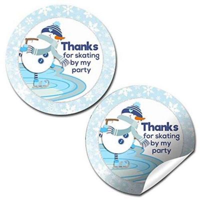 AmandaCreation Snowman Ice Skating Envelope Seals 40pc Image 1