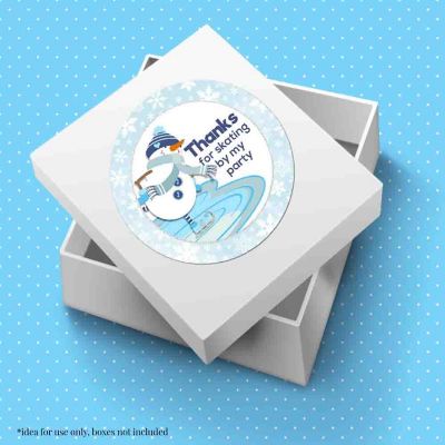 AmandaCreation Snowman Ice Skating Envelope Seals 40pc Image 1