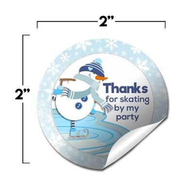 AmandaCreation Snowman Ice Skating Envelope Seals 40pc Image 2