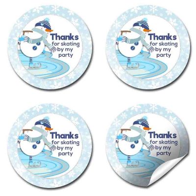 AmandaCreation Snowman Ice Skating Envelope Seals 40pc Image 3