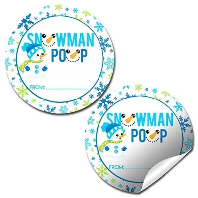 AmandaCreation Snowman Poop Gift Tag 40pc. Image 1