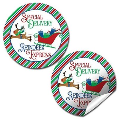 AmandaCreation Special Delivery Reindeer Envelope Seals 40pc Image 1