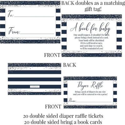 AmandaCreation Striped Navy &amp; Silver Party Bundle 381pc. Image 1