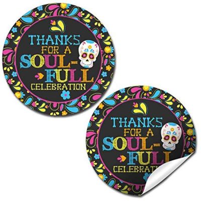 AmandaCreation Sugar Skull Halloween Envelope Seals 40pc Image 1