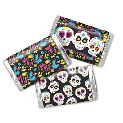 AmandaCreation Sugar Skull Mini Candybar Wrappers 45pcs Image 1