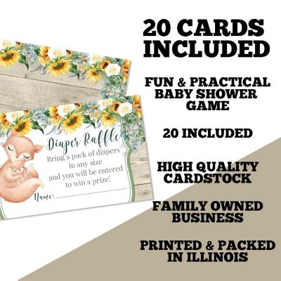 AmandaCreation Sunflower Fox Diaper Raffle Tickets 20pc. Image 1