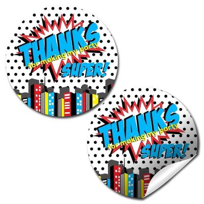 AmandaCreation Super Hero Envelope Seals 40pc. Image 1