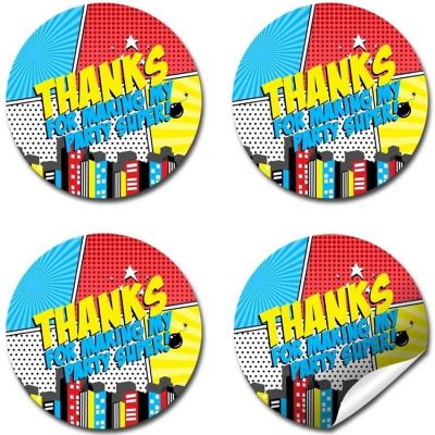 AmandaCreation Super Hero Envelope Seals 40pc. Image 3