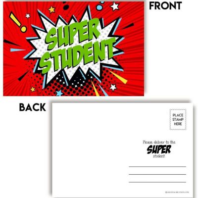 AmandaCreation Super Hero Student Teacher Postcards 30pc. Image 2