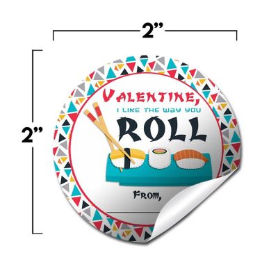 AmandaCreation Sushi Roll Valentine Envelope Seals 40pc Image 1