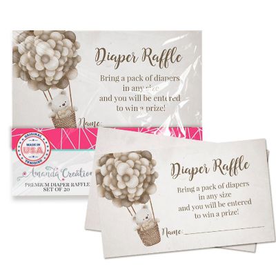 AmandaCreation Tan Teddy Bear Diaper Raffle Tickets 20pc. Image 1