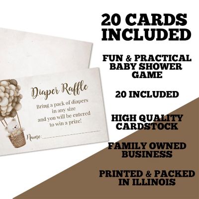 AmandaCreation Tan Teddy Bear Diaper Raffle Tickets 20pc. Image 1