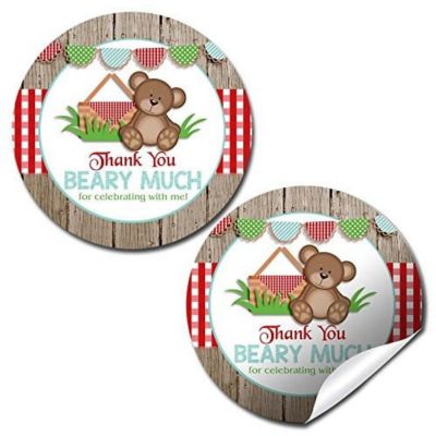 AmandaCreation Teddy Bear Picnic Envelope Seals 40pc. Image 1