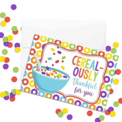 AmandaCreation Thankful For You Fruity Cereal Blank Card 2pcs. Image 1