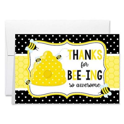 AmandaCreation Thanks for Bee-ing So Awesome Greeting Card 2pc. Image 1