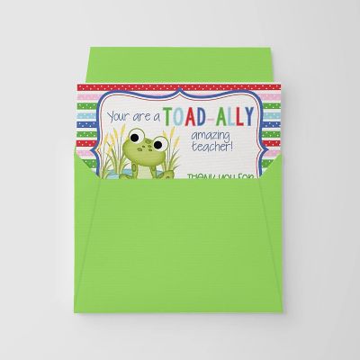 AmandaCreation Toad-ally Amazing Teacher Greeting Card 2pc. Image 1