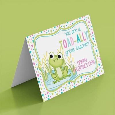 AmandaCreation Toad-ally Great Teacher Greeting Card 2pc. Image 1