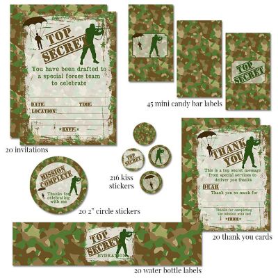 AmandaCreation Top Secret Army Party Bundle 381pc. Image 1