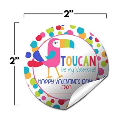 AmandaCreation Toucan Valentine Envelope Seals 40pc. Image 1