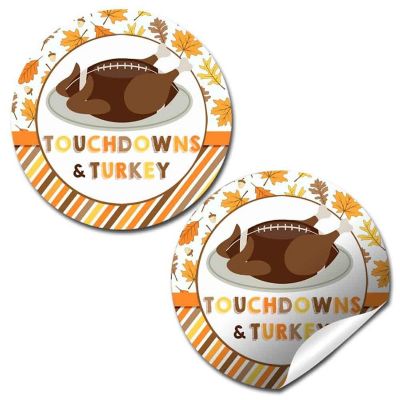 AmandaCreation Touchdown Turkey Platter Envelope Seals 40pc. Image 1