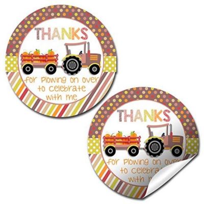 AmandaCreation Tractor With Pumpkins Envelope Seals 40pc. Image 1