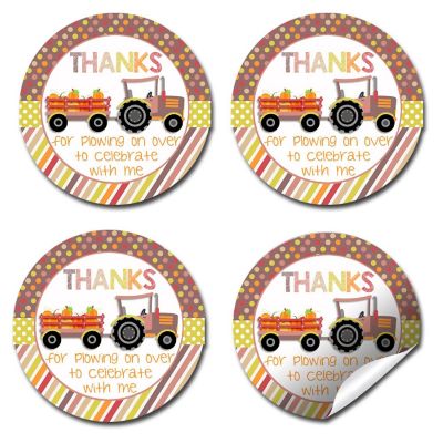 AmandaCreation Tractor With Pumpkins Envelope Seals 40pc. Image 1