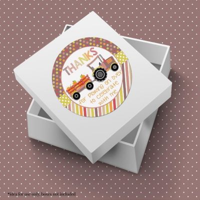 AmandaCreation Tractor With Pumpkins Envelope Seals 40pc. Image 2