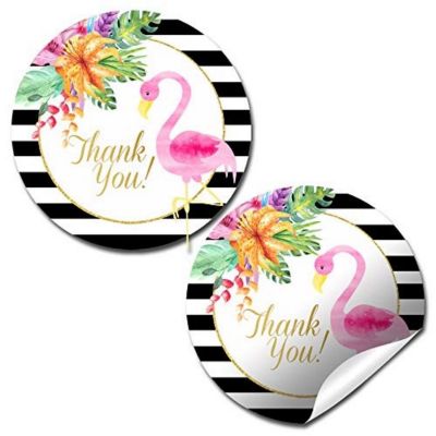AmandaCreation Tropical Flamingo Envelope Seals 40pc. Image 1
