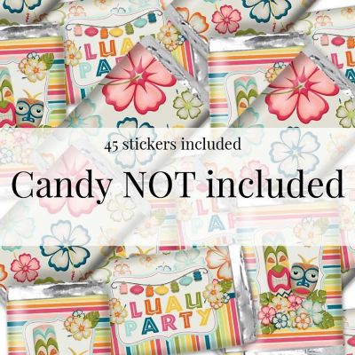 AmandaCreation Tropical Luau Mini Candybar Wrappers 45pc. Image 1