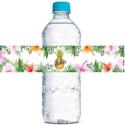 AmandaCreation Tropical Pineapple Water Bottle Wrappers 20pc. Image 1