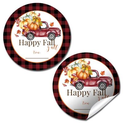 AmandaCreation Truck with Pumpkins Envelope Seals 40pc. Image 1